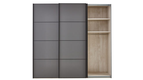 Kleiderschrank Wiemann | oeseder aus Holz in Dunkelgrau Kleiderschrankprogramm Phoenix – Kleiderschrank Lava & Schwarz - drei Türen, Breite ca. 225 cm