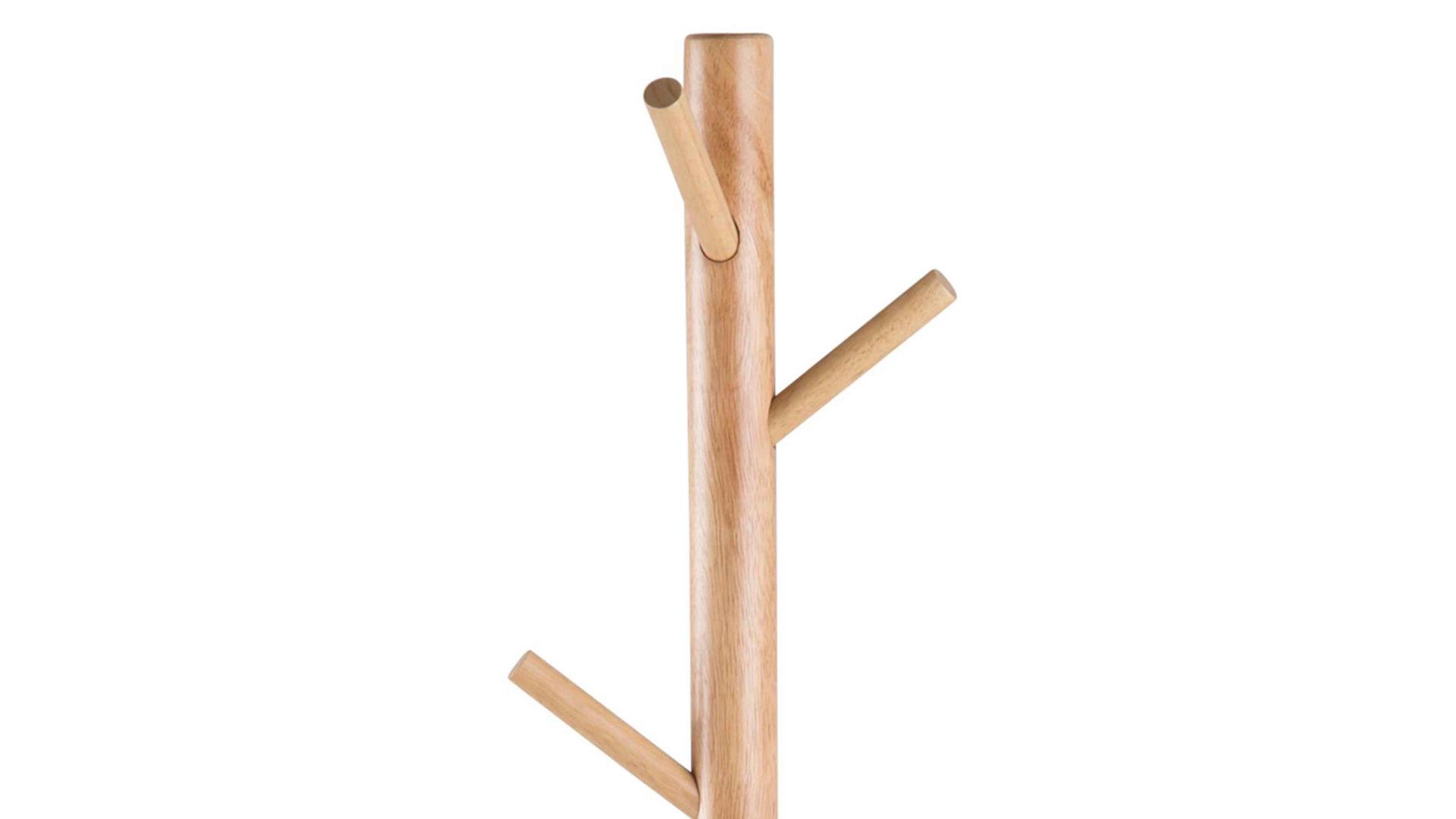 Standgarderobe Actona group aus Holz in Holzfarben Kleiderständer bzw. Garderobe Bremen mit Kleiderhaken Rubberwood – Höhe ca. 177 cm