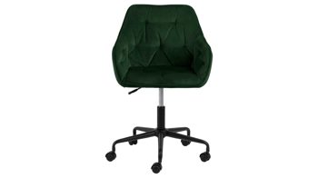Drehstuhl Actona group aus Stoff in Dunkelgrün Drehstuhl Brooke waldgrüner Samt Vic 68AC & schwarzes Drehkreuz