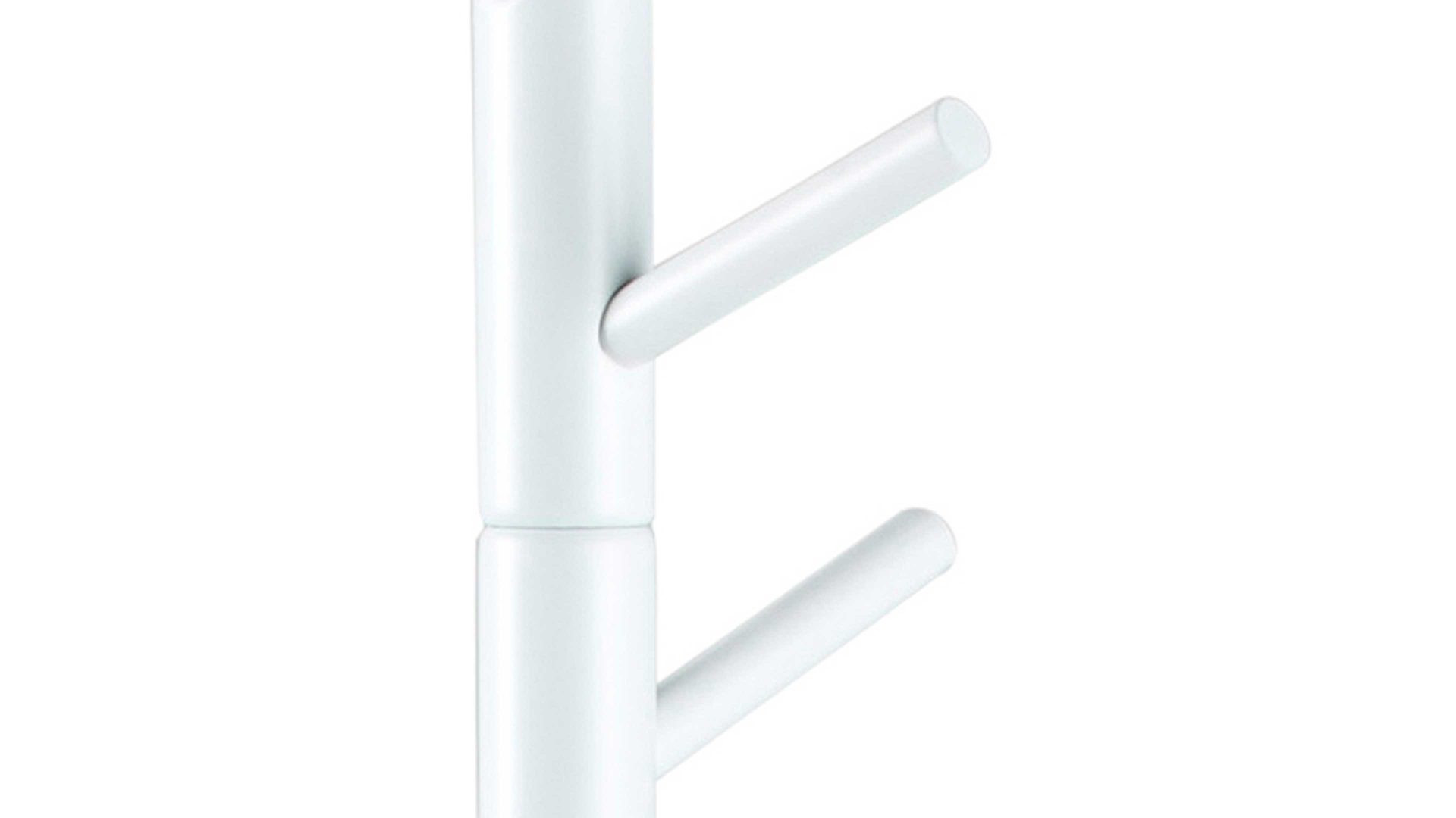 Standgarderobe Actona group aus Holz in Weiß Kleiderständer bzw. Garderobe Bremen mit Kleiderhaken weiß lackiertes Holz – Höhe ca. 177 cm