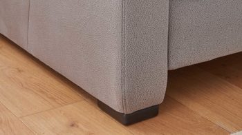 Polstersessel modulmaster aus Stoff in Hellgrau Modulmaster MM-PP1009 - Polstersessel mit Hocker graue Mikrofaser Holiday & schwarze Holzfüße