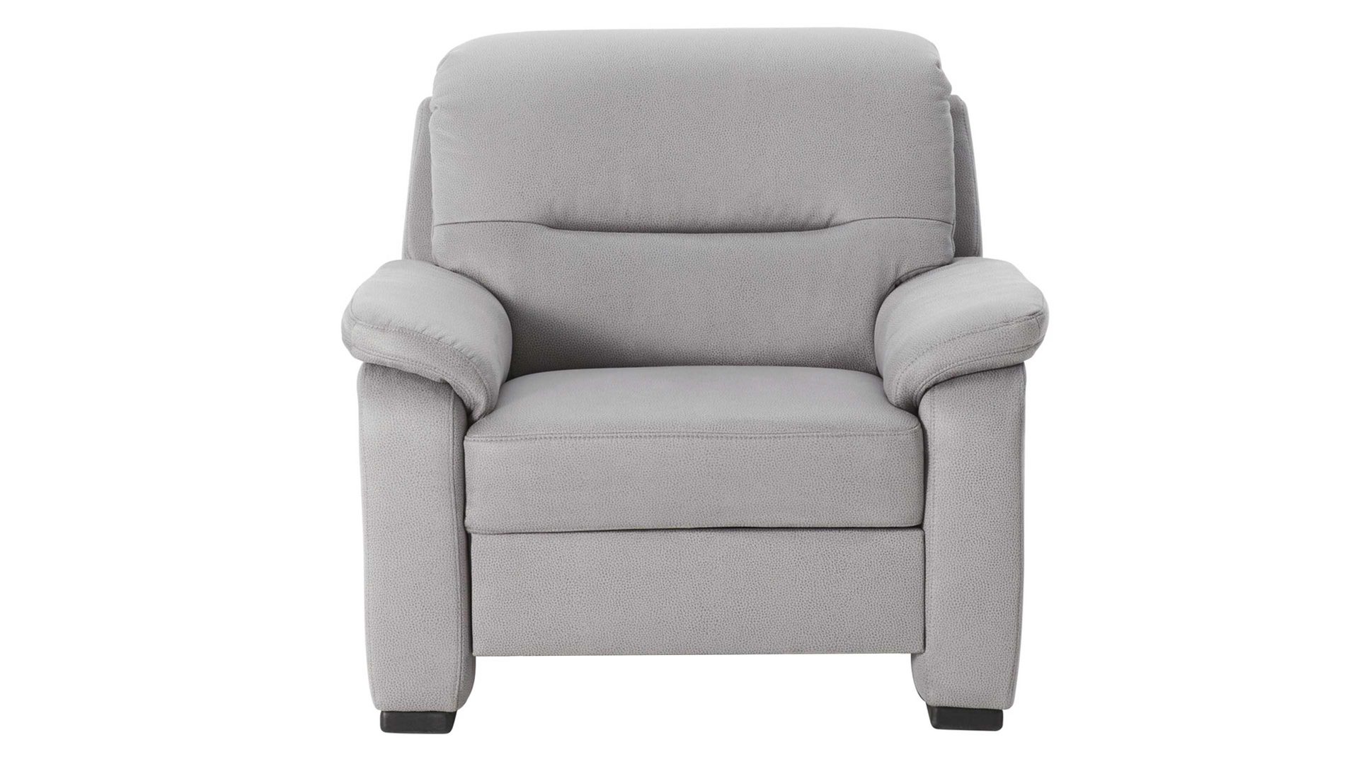 Polstersessel modulmaster aus Stoff in Hellgrau Modulmaster MM-PP1009 - Polstersessel mit Bonnellfederkern graue Mikrofaser Holiday & schwarze Holzfüße