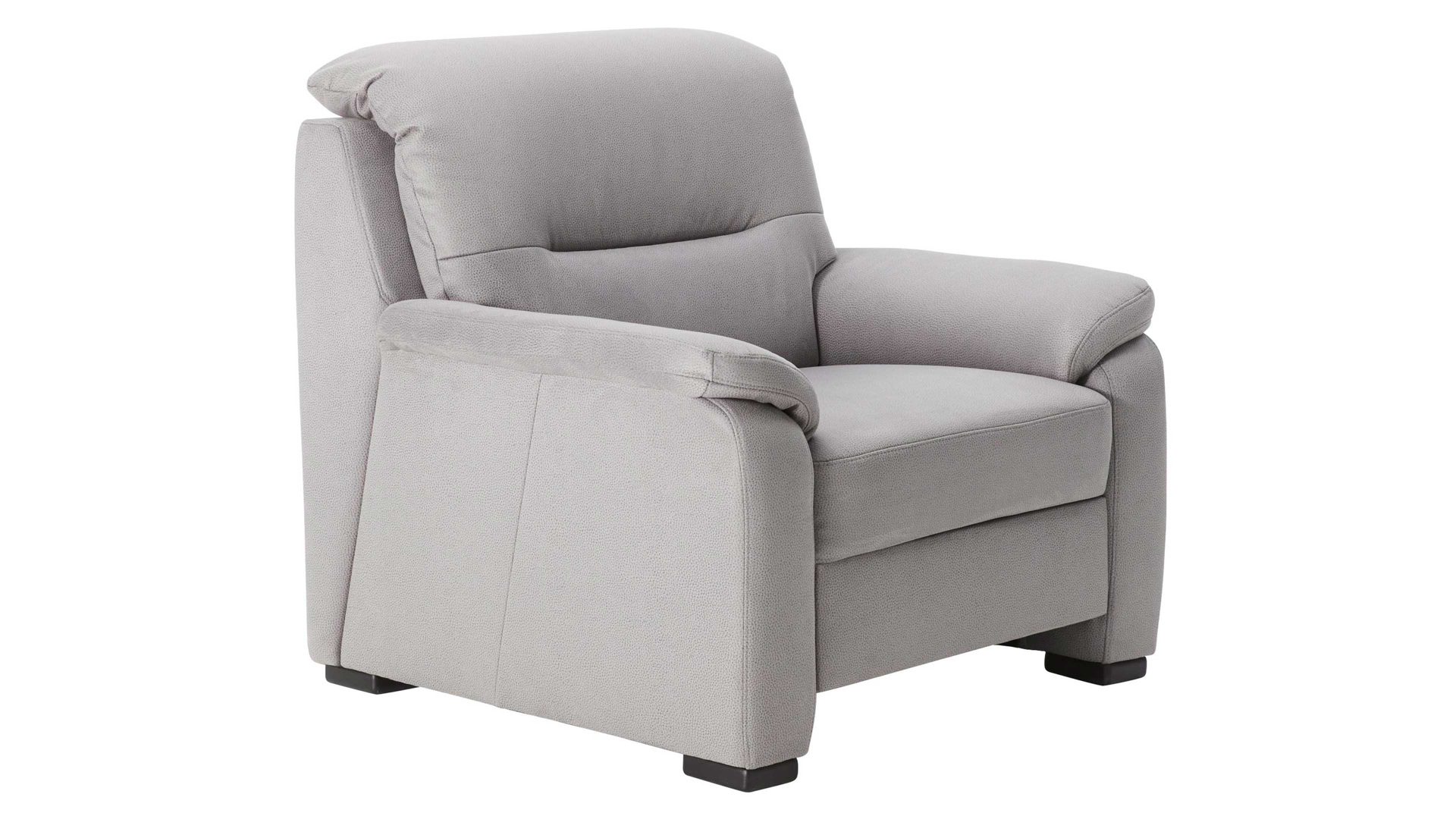 Polstersessel modulmaster aus Stoff in Hellgrau Modulmaster MM-PP1009 - Polstersessel mit Bonnellfederkern graue Mikrofaser Holiday & schwarze Holzfüße