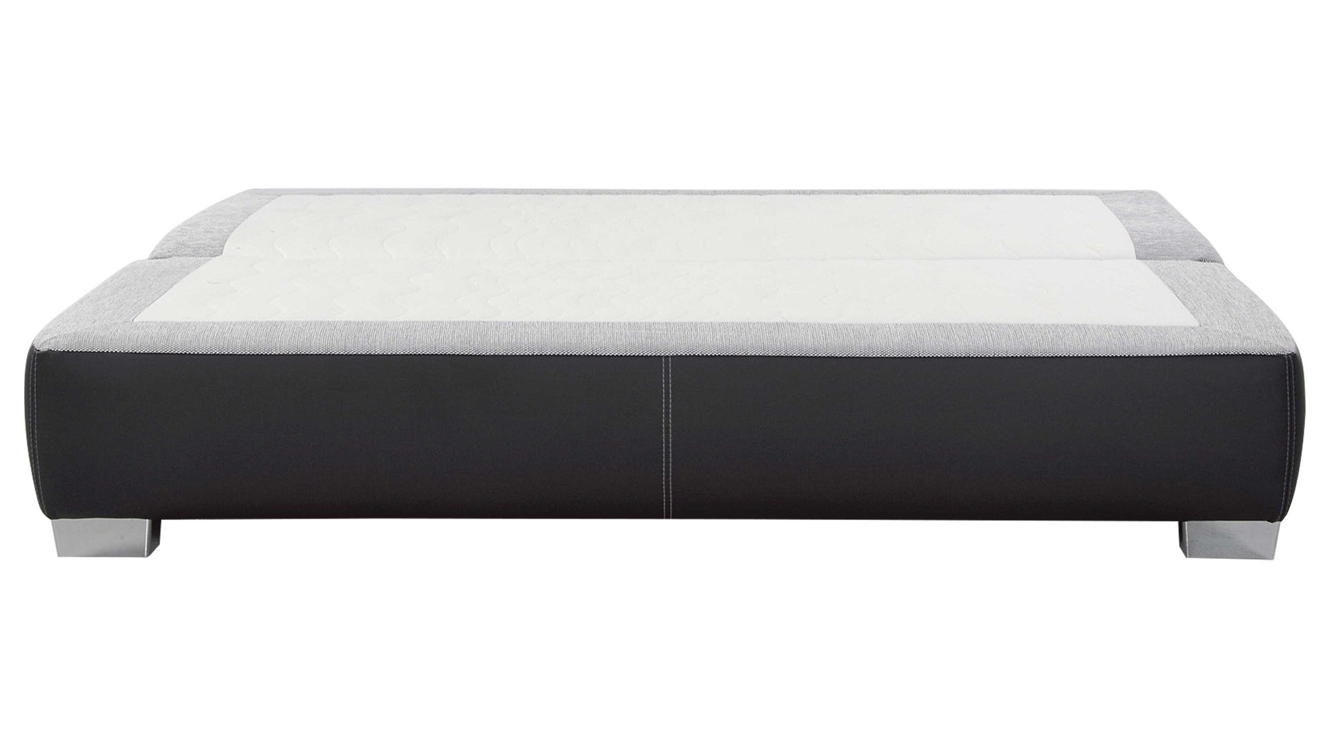 Schlafsofa Job aus Stoff in Schwarz Schlafsofa Duett als Polstermöbel mit Schlaffunktion schwarzes Kunstleder 440.16 & hellgrauer Webstoff 543.09
