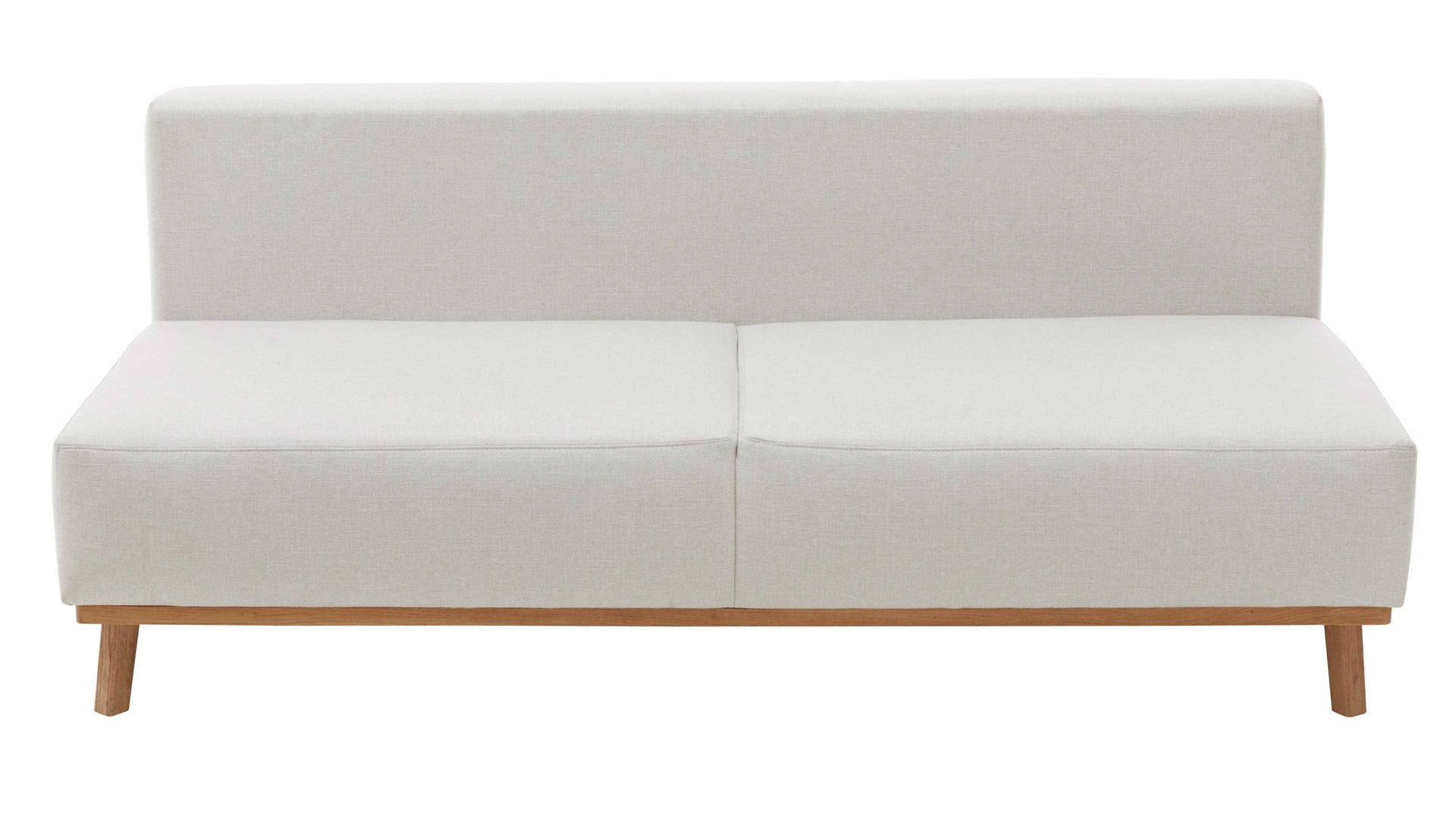 Schlafsofa Restyl aus Stoff in Beige Schlafsofa Patti naturfarbener Bezug 2-6920 & Holzfüße - Länge ca. 200 cm