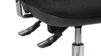 Drehstuhl OrthoSedis aus Textil in Gelb Komfort-Drehstuhl Orthosedis 75 mit taillierter Netz-Rückenlehne Gelb & Chrom