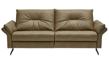 Zweisitzer Interliving aus Leder in Grün Interliving Sofa Serie 4400 - Ledersofa olivgrünes Leder EVI 33 - Breite ca. 216 cm