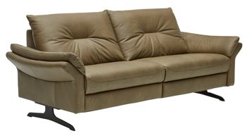 Zweisitzer Interliving aus Leder in Grün Interliving Sofa Serie 4400 - Ledersofa olivgrünes Leder EVI 33 - Breite ca. 216 cm