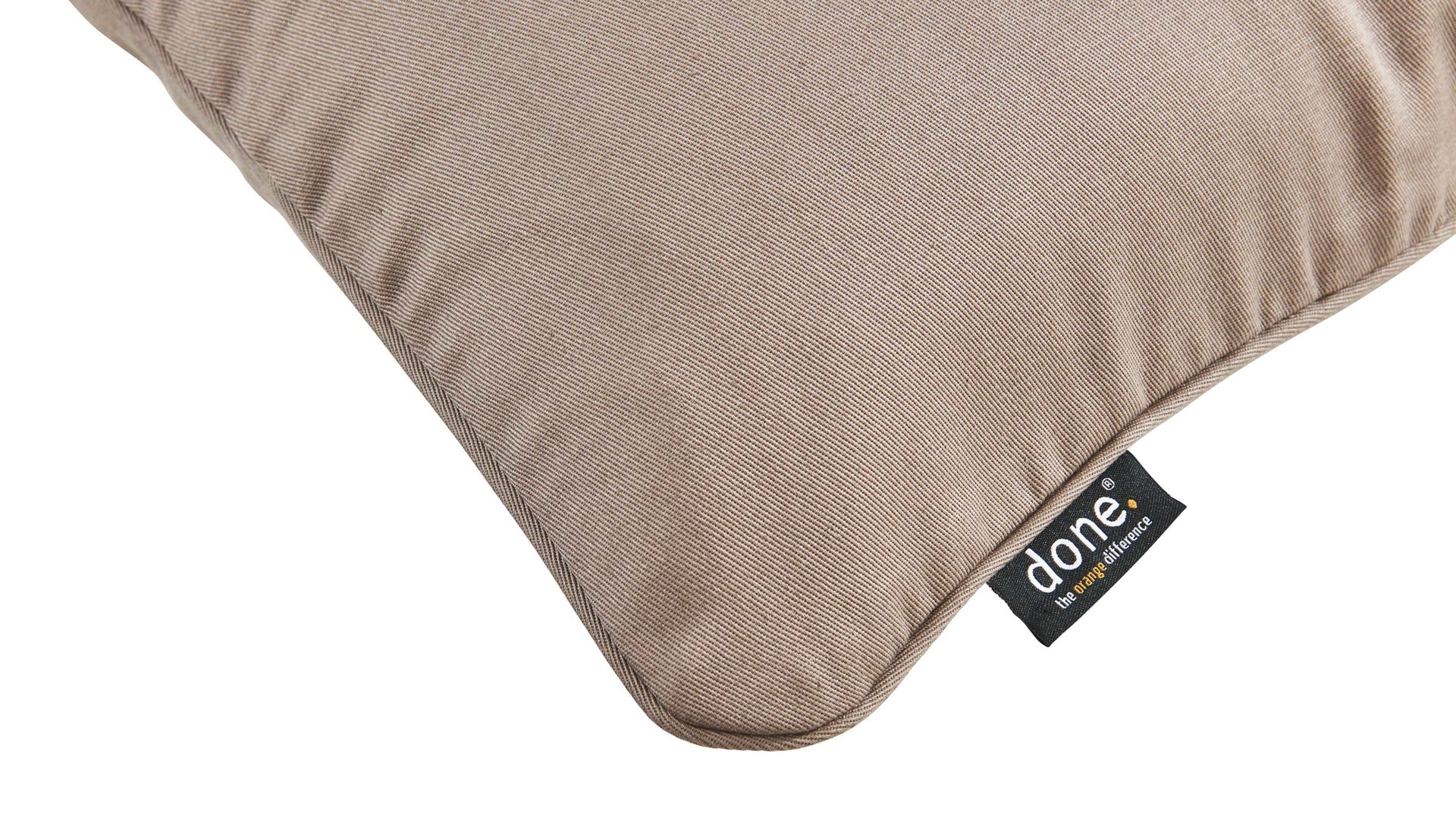 Kissenbezug /-hülle Done.® aus Baumwolle in Hellbraun done.® Kissenhülle Cushion Uni taupefarbener Panamabezug - ca. 65 x 65 cm