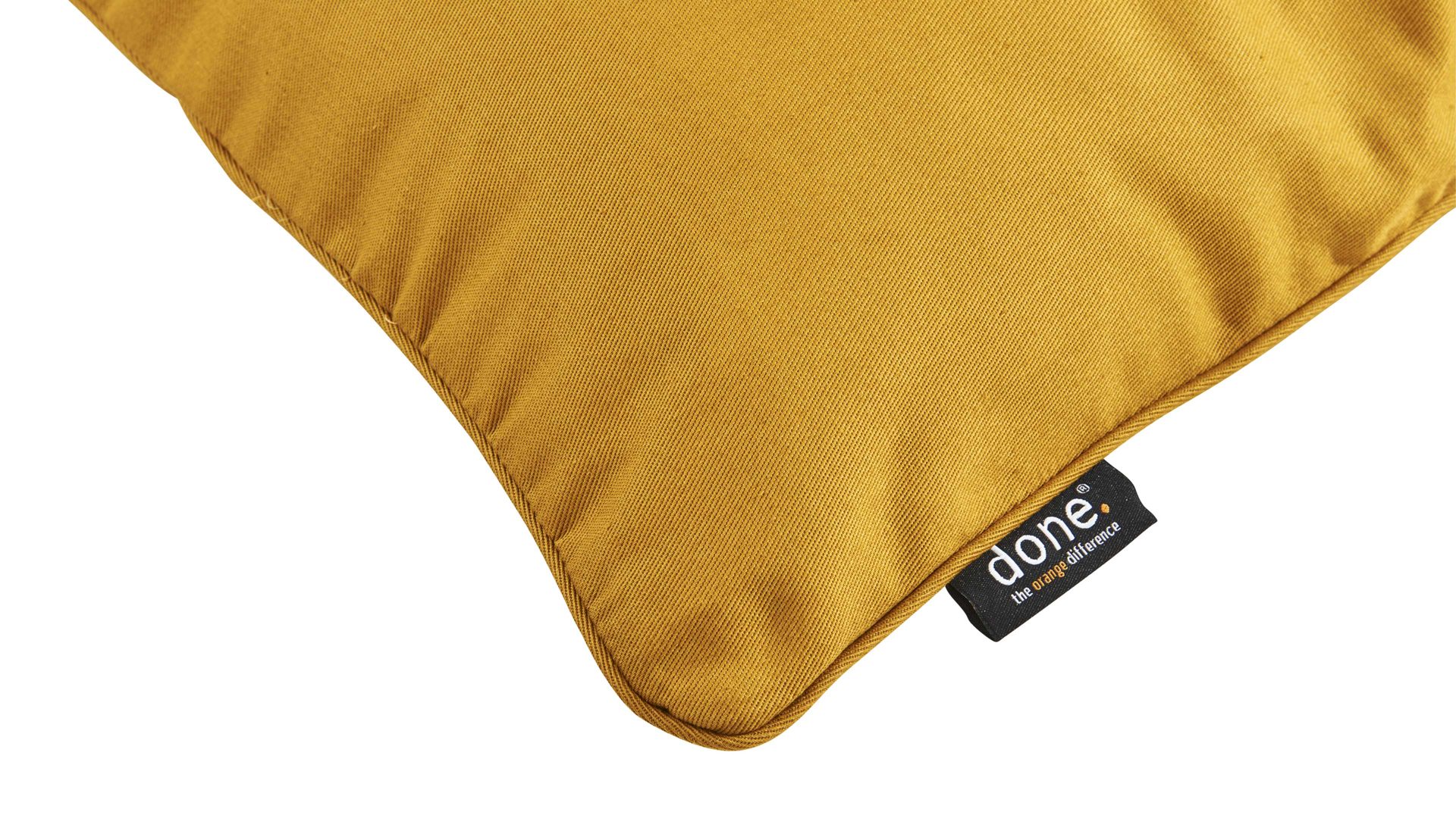 Kissenbezug /-hülle Done.® aus Baumwolle in Gelb done.® Kissenhülle Cushion Uni goldfarbener Panamabezug - ca. 40 x 60 cm