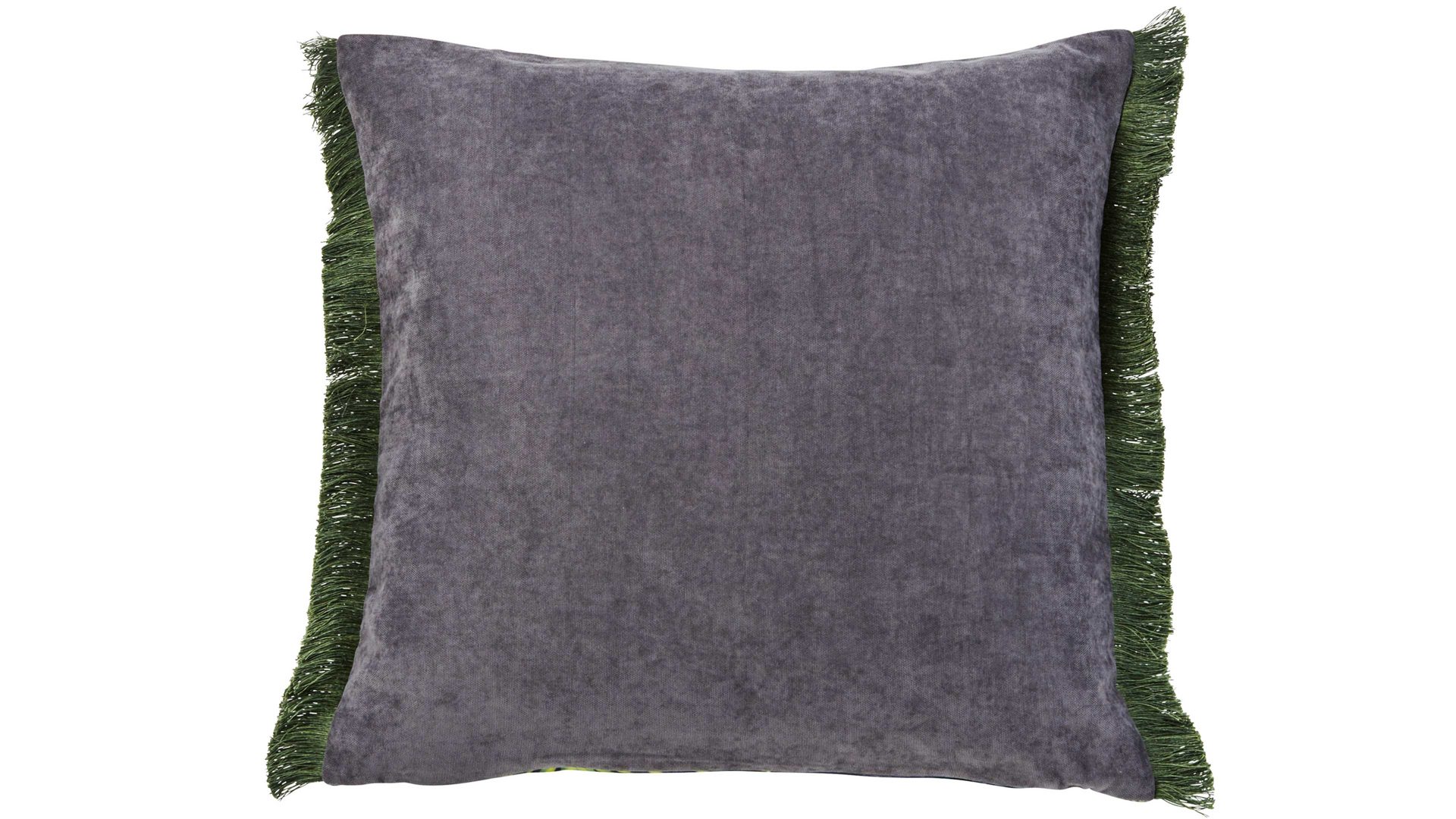 Kissenbezug /-hülle Done.® aus Kunstfaser in Grau done.® Kissenhülle Cushion Fringe Dessin Jungle Life - ca. 45 x 45 cm