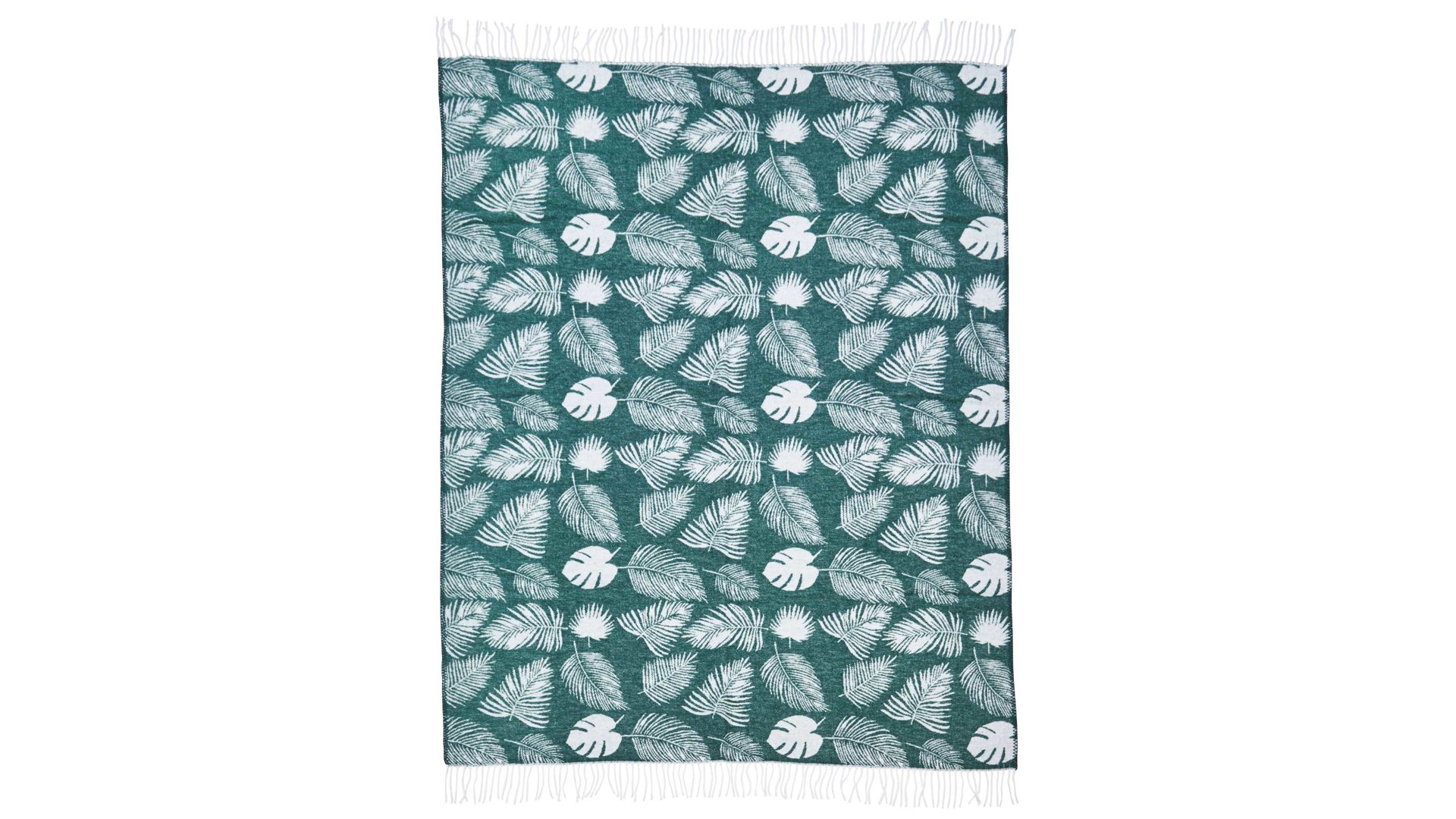 Wohndecke Done.® aus Mischgewebe in Grün done.® Wohndecke Blanket Maison Grün & Weiß - ca. 150 x 200 cm