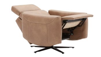 Relaxsessel comfortmaster besser sitzen, liegen, leben aus Leder in Hellbraun Comfortmaster 7180 - Relaxsessel 24E44 motorisch - wüstenfarbenes LongLife-Leder & anthrazitfarbener Sternfuß