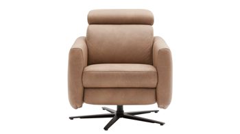 Relaxsessel comfortmaster besser sitzen, liegen, leben aus Leder in Hellbraun Comfortmaster 7180 - Relaxsessel 24E44 motorisch - wüstenfarbenes LongLife-Leder & anthrazitfarbener Sternfuß