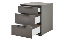Nachtkommode Wiemann | oeseder aus Holz in Dunkelgrau Kleiderschrankprogramm Phoenix – Nachtkommode Lava & Schwarz - drei Schübe, ca. 40 x 48 cm