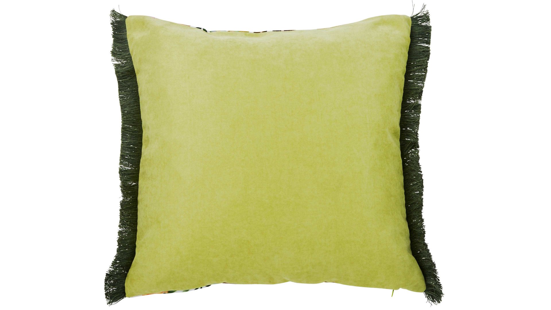 Kissenbezug /-hülle Done.® aus Kunstfaser in Hellgrün done.® Kissenhülle Cushion Fringe Dessin Jungle Flower - ca. 45 x 45 cm