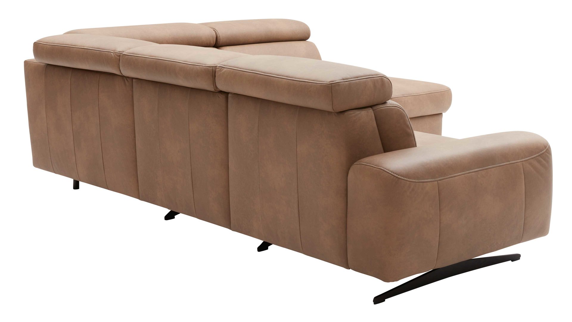 Ecksofa comfortmaster besser sitzen, liegen, leben aus Leder in Hellbraun Comfortmaster 1180 Spektra - Ecksofa wüstenfarbenes LongLife-Leder - Stellfläche ca. 280 x 239 cm