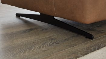 Ecksofa comfortmaster besser sitzen, liegen, leben aus Leder in Hellbraun Comfortmaster 1180 Spektra - Ecksofa mit Wall-Free wüstenfarbenes LongLife-Leder - Stellfläche ca. 280 x 239 cm