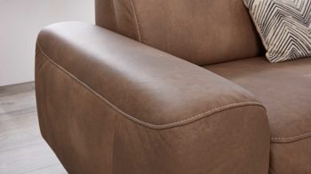 Ecksofa comfortmaster besser sitzen, liegen, leben aus Leder in Hellbraun Comfortmaster 1180 Spektra - Ecksofa wüstenfarbenes LongLife-Leder - Stellfläche ca. 280 x 239 cm