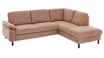 Ecksofa modulmaster aus Stoff in Orange Modulmaster MM-ZE1129 - Ecksofa sienafarbener Webstoff Famosa & schwarze Füße - Stellfläche ca. 259 x 207