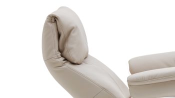 Relaxsessel comfortmaster besser sitzen, liegen, leben aus Leder in Weiß Comfortmaster 7304 - Easy-Swing-Sessel 31N nebelfarbenes LongLife-Leder Rustika & edelstahlfarbener Tellerfuß