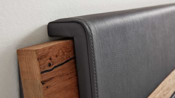 Kopfstütze Interliving aus Stoff in Dunkelgrau Interliving Schlafzimmer Serie 1025 – Kopfteilpolster-Set 530449 Länge ca. 82 cm - graphitfarbenes Kunstleder