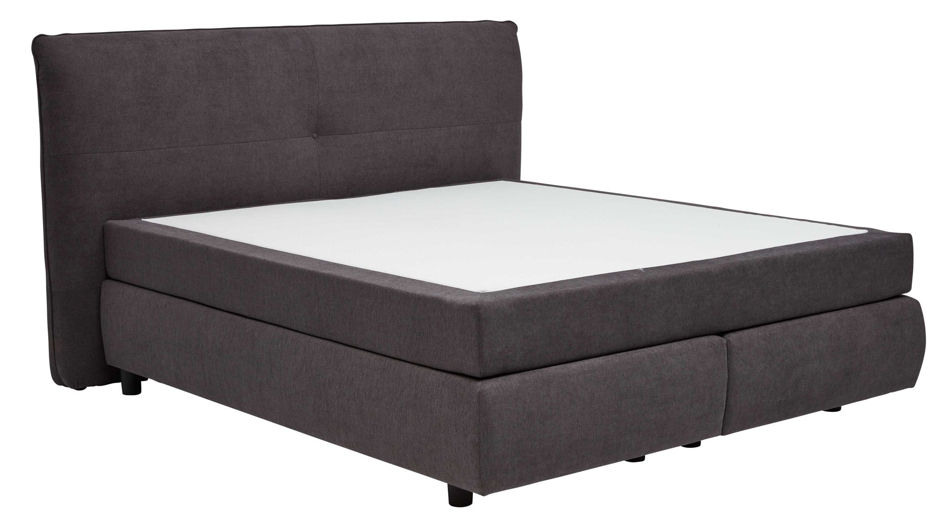 Boxspringbett Interliving aus Stoff in Dunkelgrau Interliving Bettsystem Serie 1414 - Boxspringbett Variante 1 dunkelgrauer Stoffbezug ENF 09 - Liegefläche ca. 180 x 200 cm