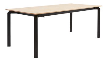 Auszugtisch Interliving aus Holz in Holzfarben Interliving Esszimmer Serie 5111 – Auszugtisch Charakter-Eiche & schwarzes Eisen – ca. 180-260 x 100 cm