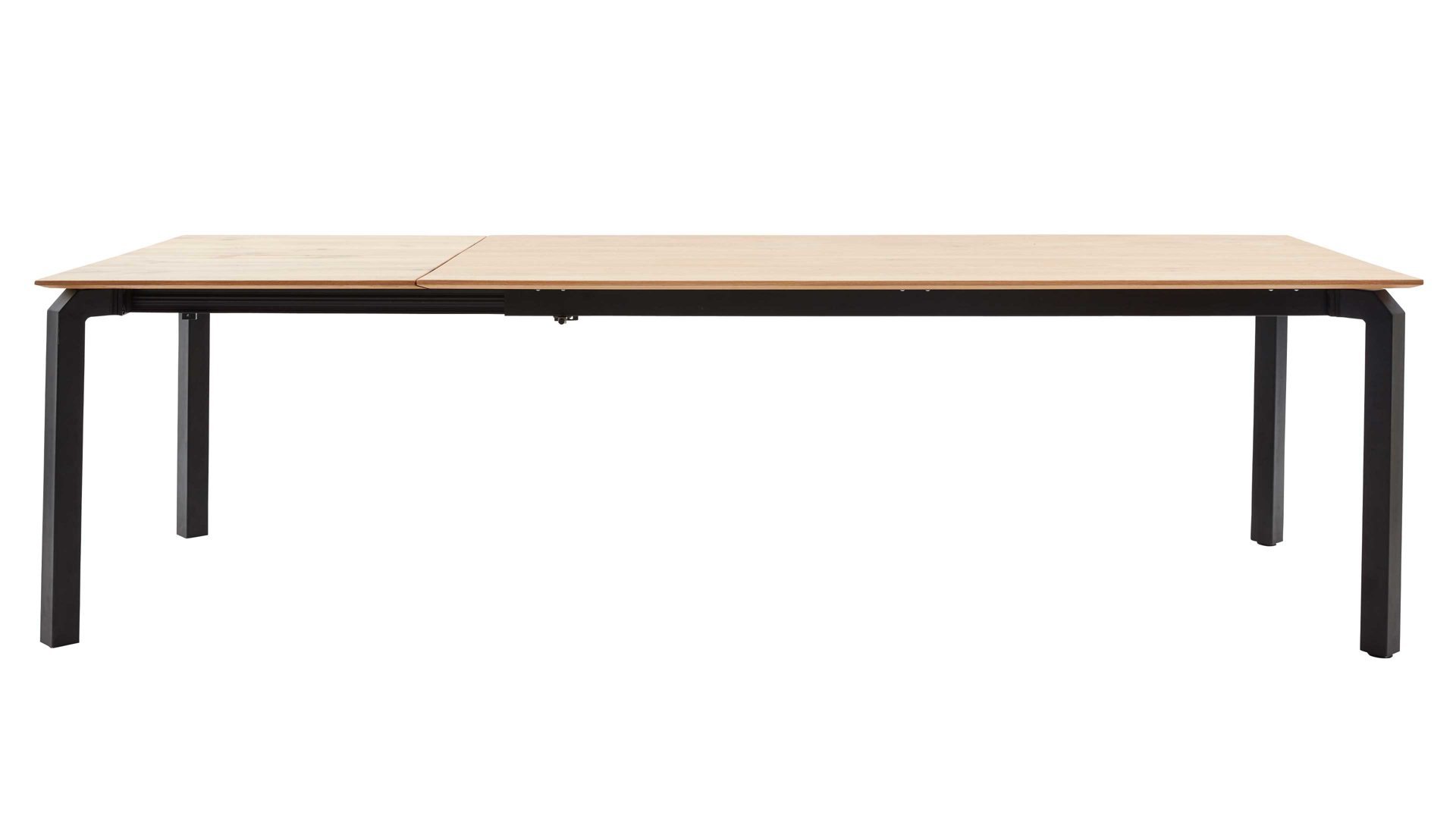 Auszugtisch Interliving aus Holz in Holzfarben Interliving Esszimmer Serie 5111 – Auszugtisch Charakter-Eiche & schwarzes Eisen – ca. 200-280 x 100 cm