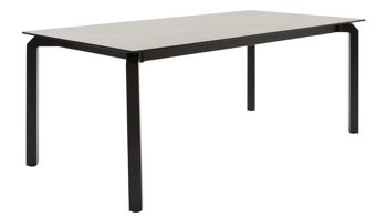 Auszugtisch Interliving aus Keramik in Grau Interliving Esszimmer Serie 5111 – Auszugtisch 6813-91 graue Glaskeramik & schwarzes Eisen – ca. 200-280 x 100 cm
