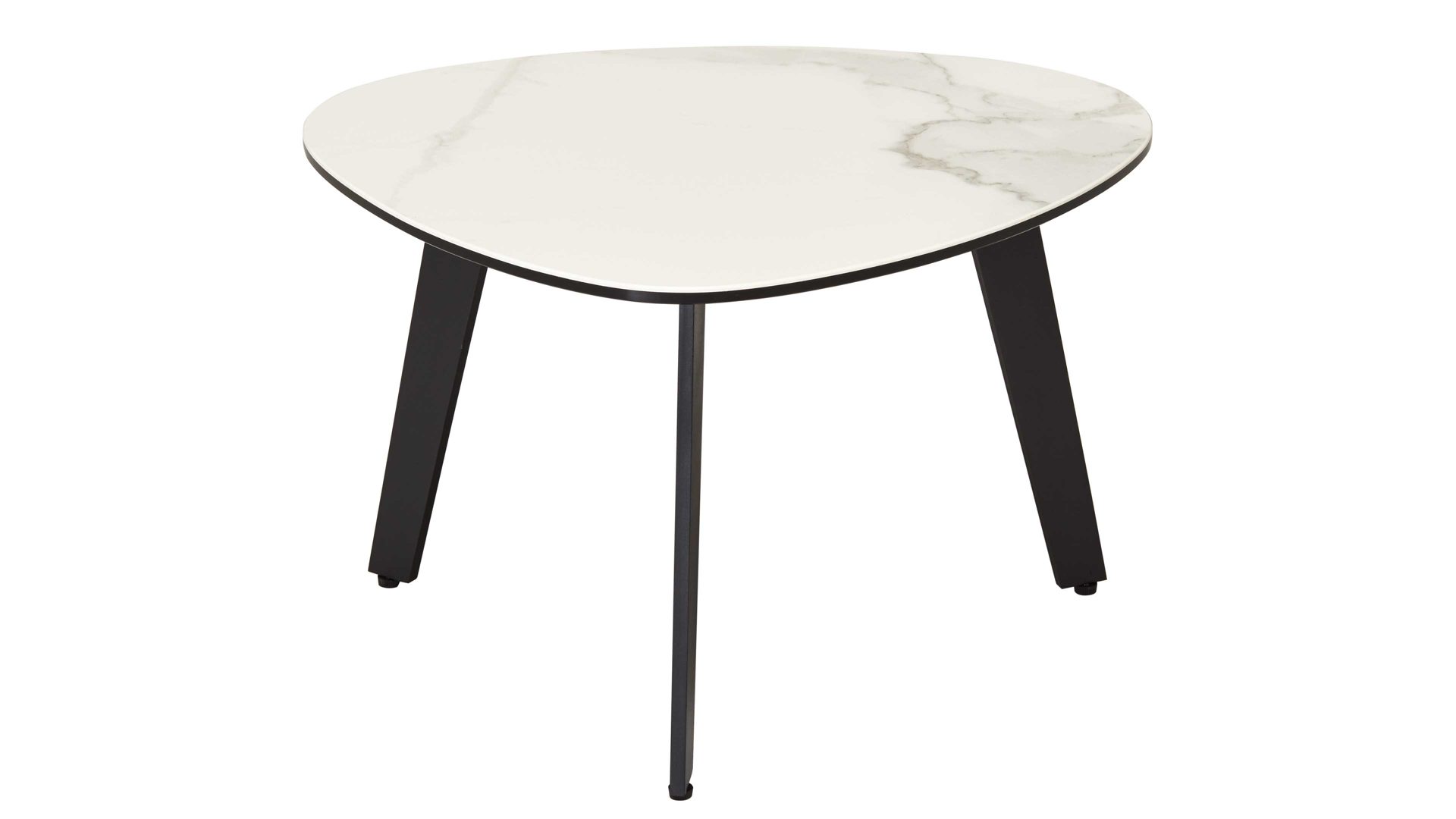 Beistelltisch Akante aus Keramik in Weiß AKANTE Beistelltisch Galet Marmor & Schwarz - ca. 45 x 55 cm
