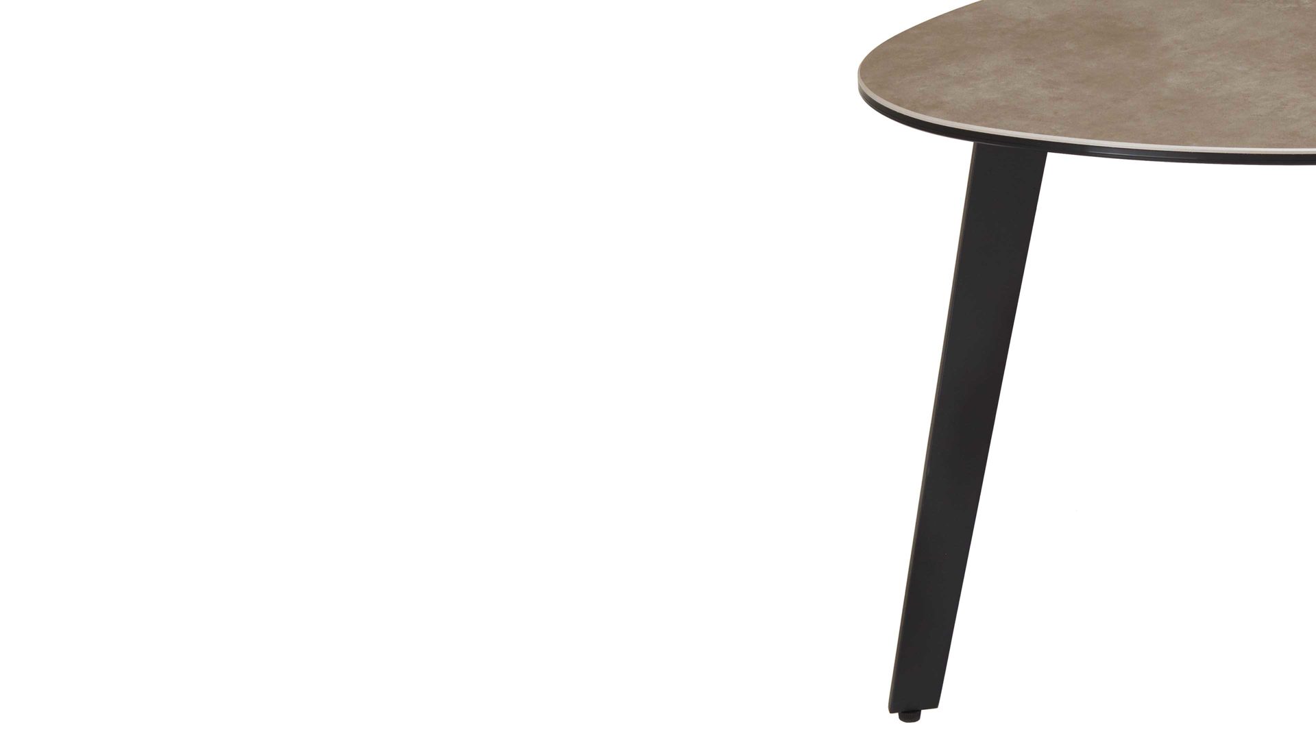 Beistelltisch Akante aus Keramik in Grau AKANTE Beistelltisch Galet Zementgrau & Schwarz - ca. 45 x 55 cm