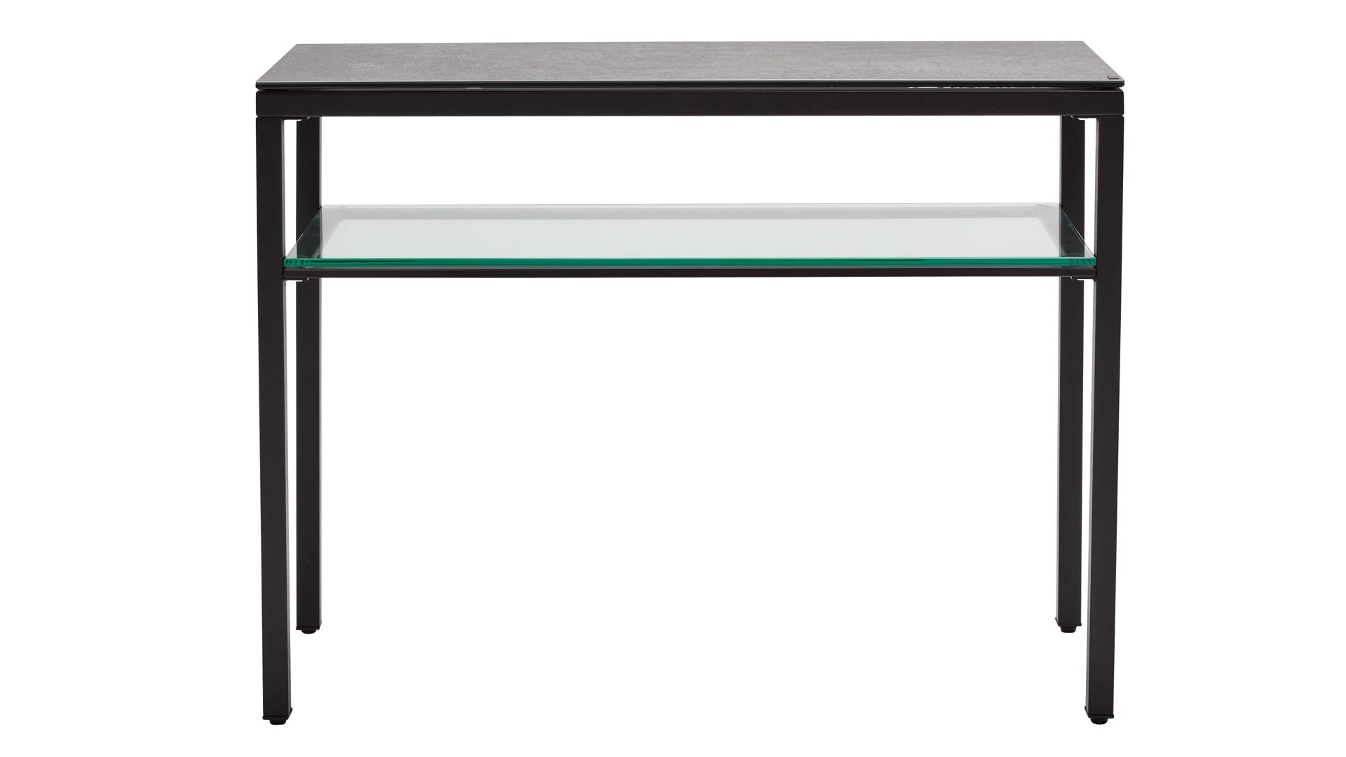 Konsoltisch Interliving aus Keramik in Grau Interliving Couchtisch Serie 6210 - Konsoltisch ST194AR zementgrau Keramik & schwarzer Stahl - ca. 100 x 38 cm