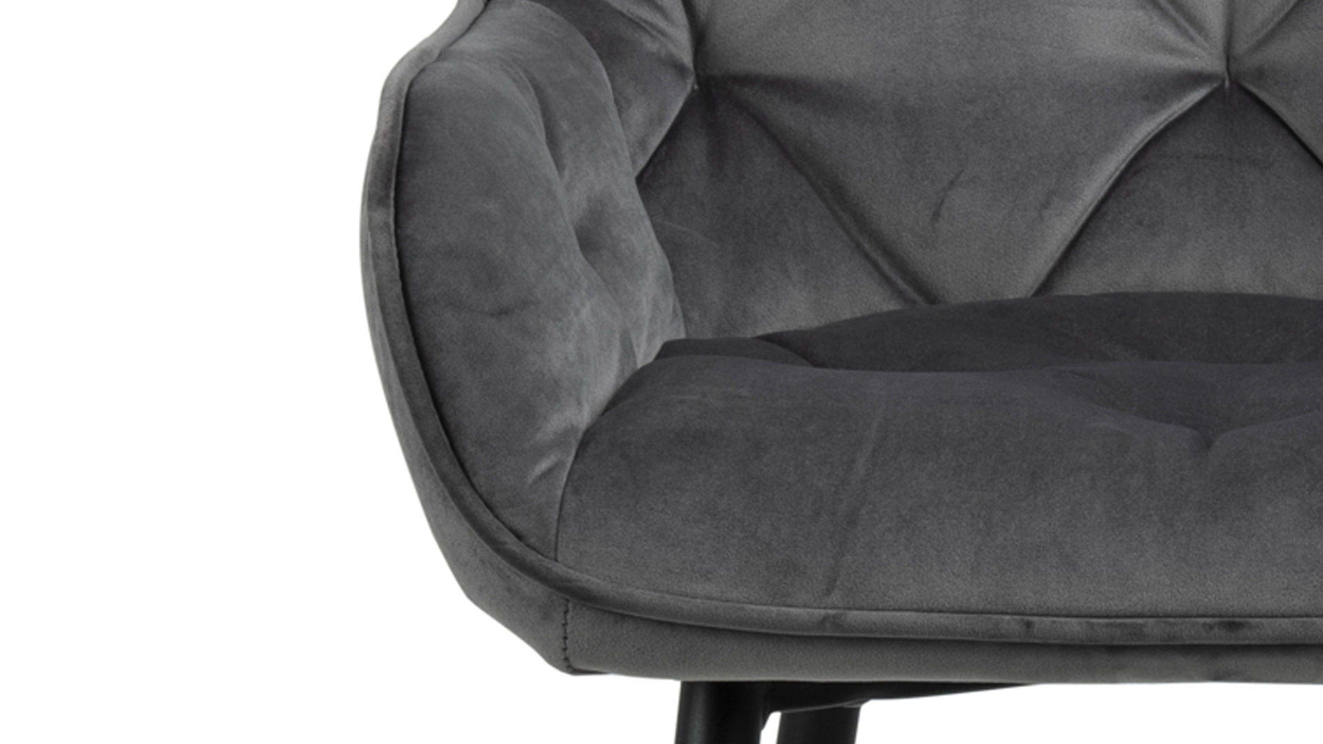 Barhocker Actona group aus Stoff in Grau Barhocker Brooke dunkelgrauer Samt Vic 28 & schwarzes Metall