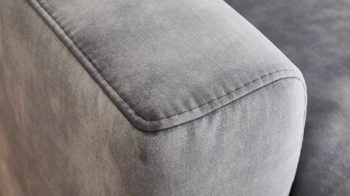 Ecksofa modulmaster aus Stoff in Grau Modulmaster MM-ZE1126 - Wohnlandschaft silberfarbener Velours Amira - Stellfläche ca. 332 x 220 cm