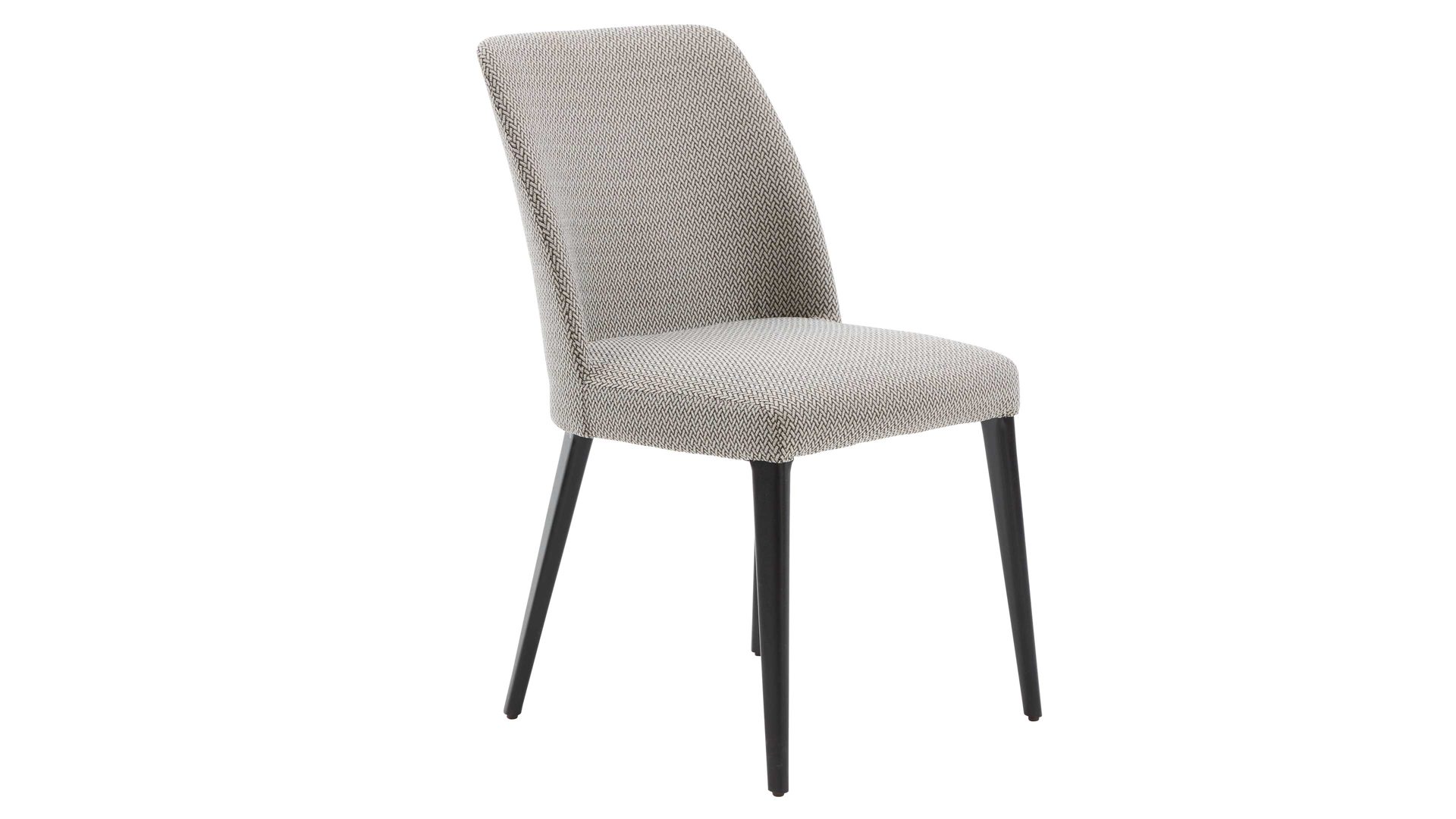 Polsterstuhl Interliving aus Stoff in Grau Interliving Esszimmer Serie 5110 - Polsterstuhl silberfarbener Bezug Calvin & ebenholzfarbene Holzfüße