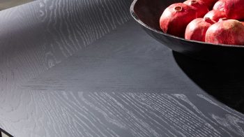 Auszugtisch Interliving aus Holz in Schwarz Interliving Esszimmer Serie 5110 - Auszugtisch T0401 mattschwarzes Eichefurnier - ca. 160 - 260 x 90 cm