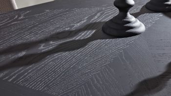 Auszugtisch Interliving aus Holz in Schwarz Interliving Esszimmer Serie 5110 - Auszugtisch T0401 mattschwarzes Eichefurnier - ca. 160 - 260 x 90 cm