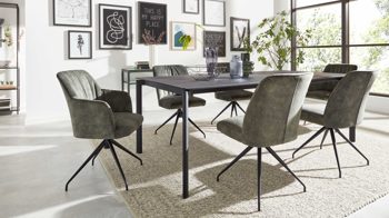 Auszugtisch Interliving aus Holz in Schwarz Interliving Esszimmer Serie 5110 - Auszugtisch T0401 mattschwarzes Eichefurnier - ca. 160 - 260 x 90 cm