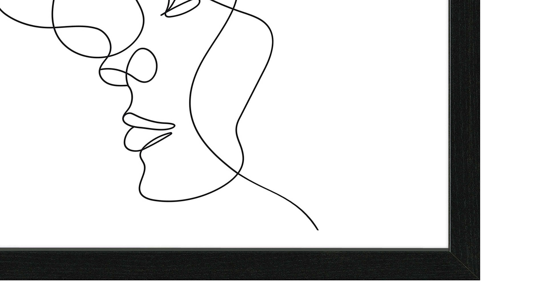 Kunstdruck Pro®art bilderpalette aus Karton / Papier / Pappe in Weiß PRO®ART Kunstdruck Line Art Faces IV Weiß & Schwarz - ca. 35 x 35 cm