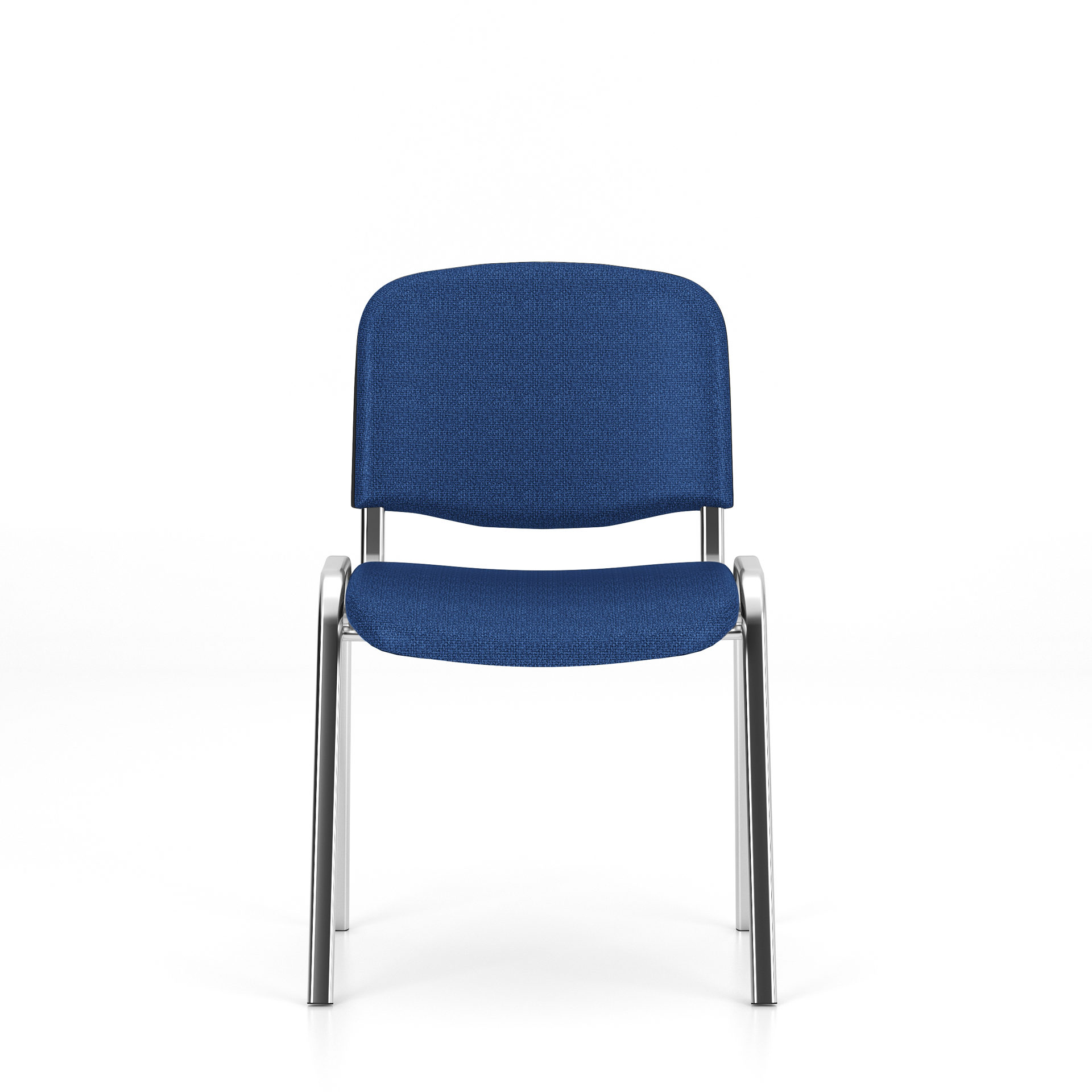 Stapelstuhl Nowystyl aus Stoff in Blau Besucher-Stapelstuhl blauer Stoffbezug & Chromfüße
