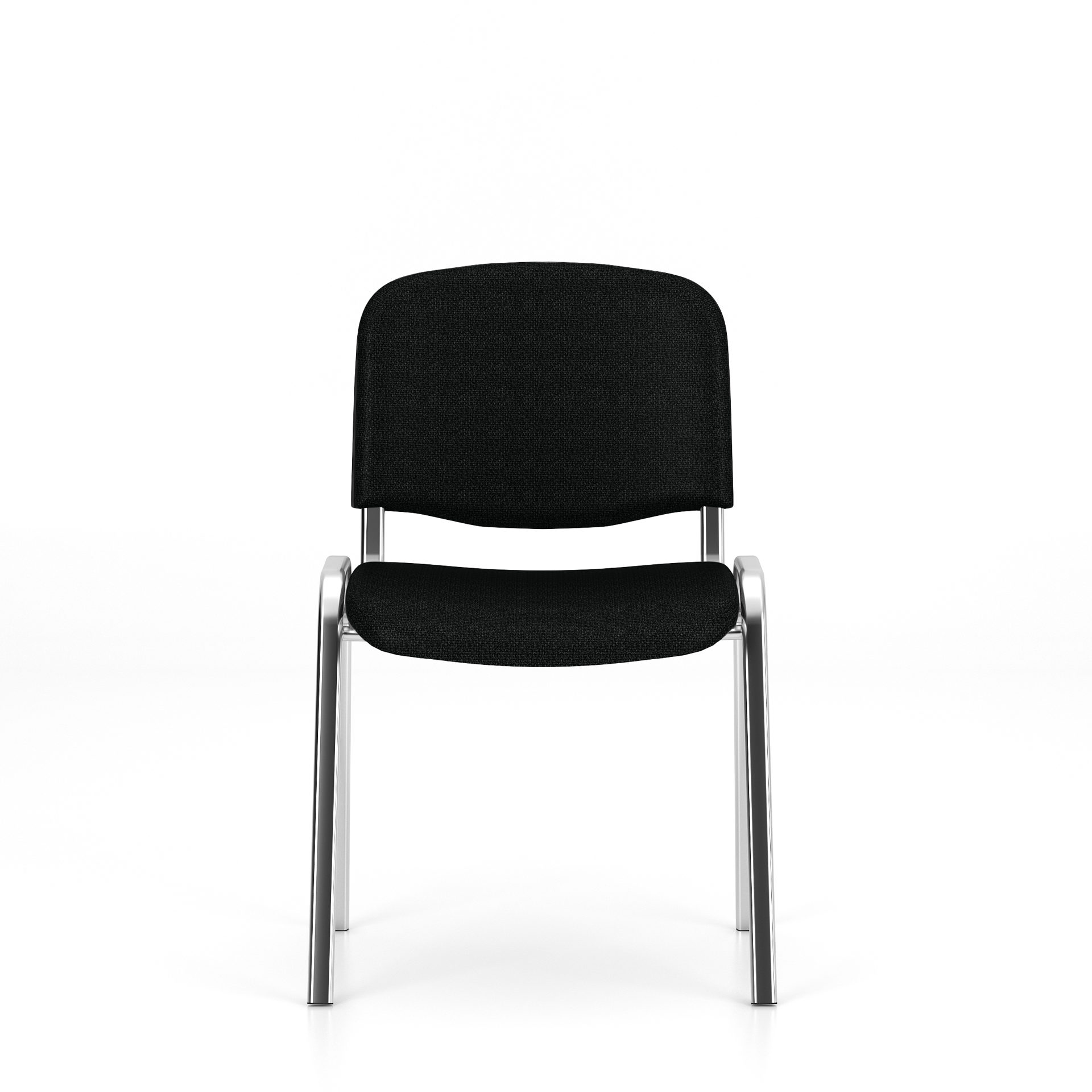 Stapelstuhl Nowystyl aus Stoff in Schwarz Besucher-Stapelstuhl schwarzer Stoffbezug & Chromfüße