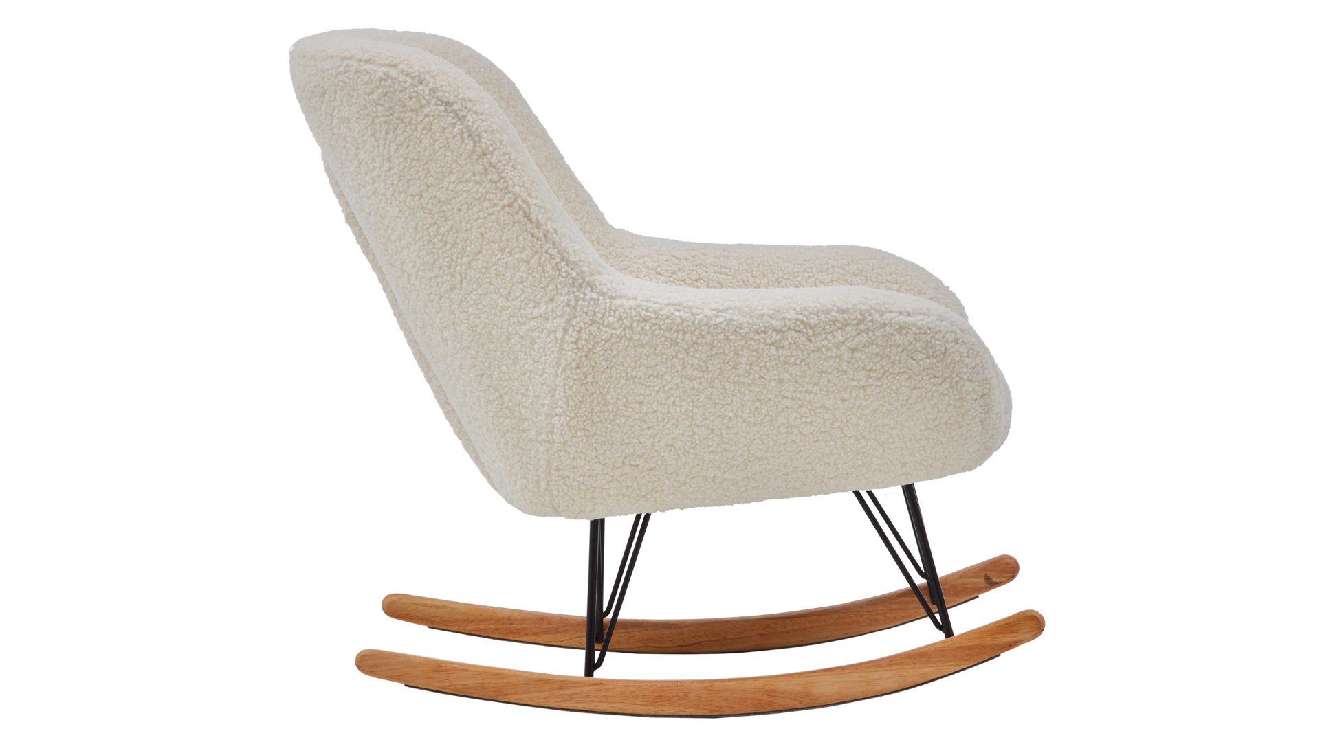 Schaukelstuhl Gutmann factory® aus Stoff in Beige Schaukelstuhl Wolly beiger Bezug 678 & Eiche