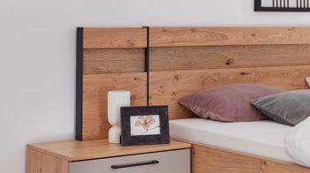 Paneel Interliving aus Holz in Holzfarben Interliving Schlafzimmer Serie 1024 – Paneelaufsatz links, Balkeneiche - Breite ca. 37 cm