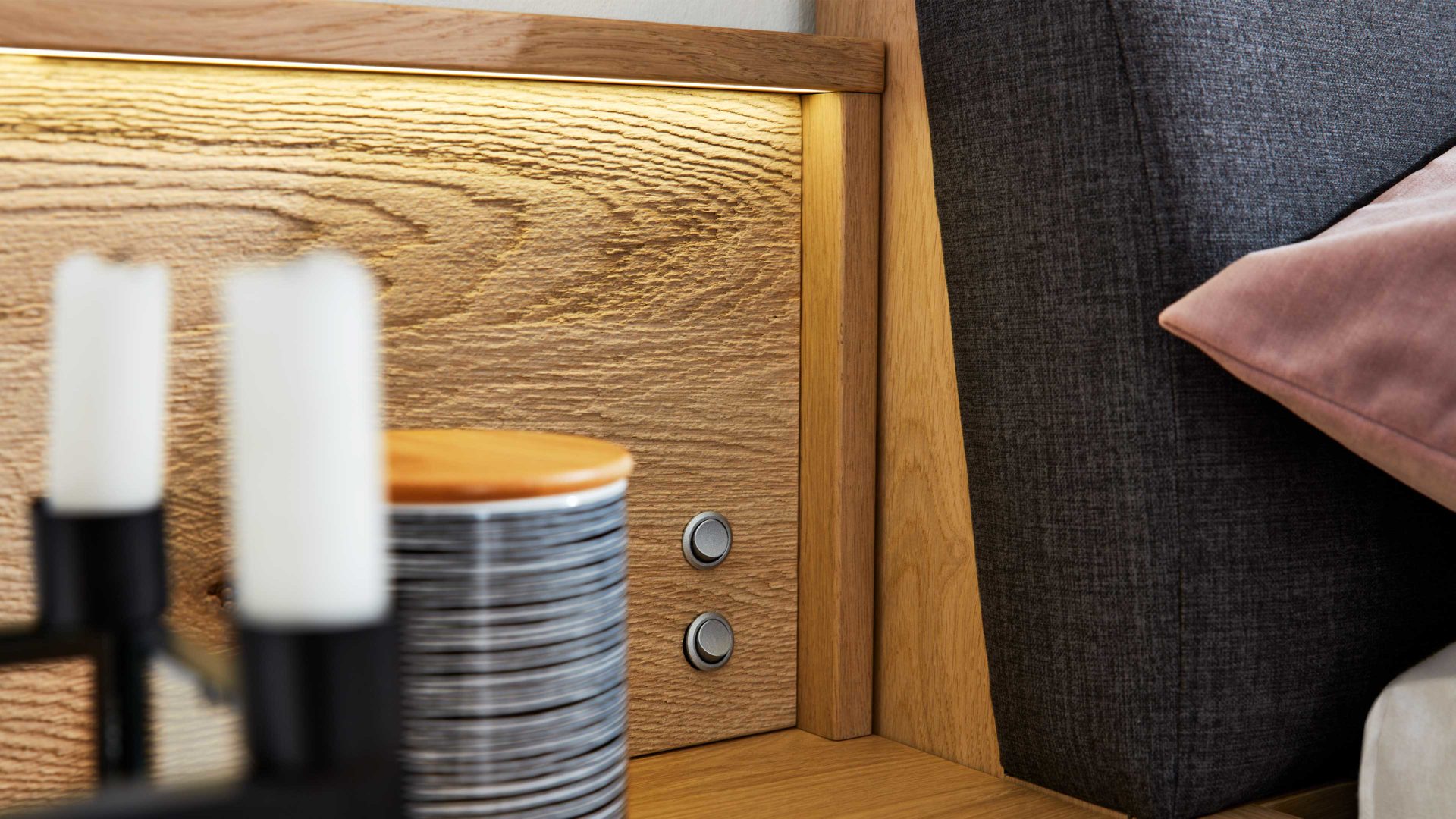 Möbelbeleuchtung Interliving aus Kunststoff in Weiß Interliving Schlafzimmer Serie 1023 – Paneelbeleuchtung Breite ca. 65 cm