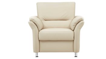 Polstersessel modulmaster aus Leder in Beige Modulmaster MM-PN1049 - Sessel ecrufarbenes Leder Torro & Metallfüße