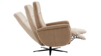 Relaxsessel modulmaster aus Stoff in Hellbraun Modulmaster MM-ZE1062 - Relaxsessel 1DRF camelfarbene Mikrofaser Galero & Sternfuß V1S