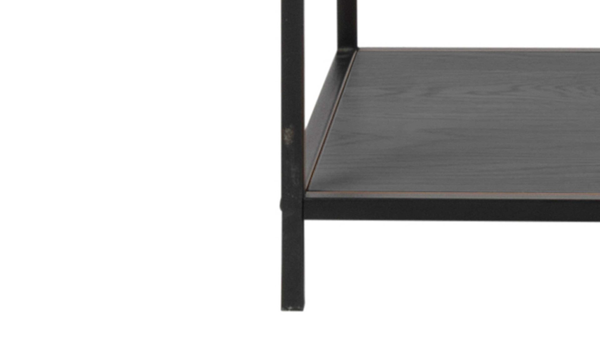 Regal Actona group aus Holz in Schwarz Regal Seaford im Industrielook als Esszimmermöbel Esche & Schwarz – ca. 114 x 185 cm