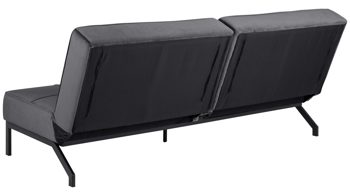 Schlafsofa Actona group aus Stoff in Dunkelgrau Schlafcouch Perugia als praktisches Schlafsofa dunkelgrauer Samt Vic 28 & schwarze Metallfüße
