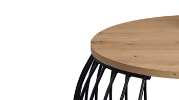 Couchtisch M2 kollektion aus Holz in Holzfarben Couchtisch Peking Artisan Eiche & Schwarz – Durchmesser ca. 80 cm